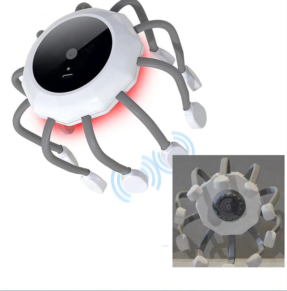 Electric Head & Scalp Massager – 3D Vibration with Red Light Feature