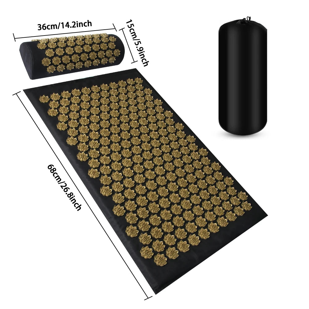 Shiatsu Acupressure Mat Spike Massage Pad Kuznetsov'S Applicator Sport Fitness Cushion Pillow Massager Yoga Mat Pilates Exercise