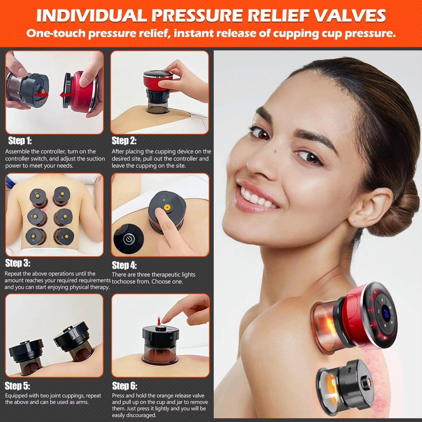 Vacuum Suction Cupping Massager – 8 Cups with EMS & Magnetic Therapy