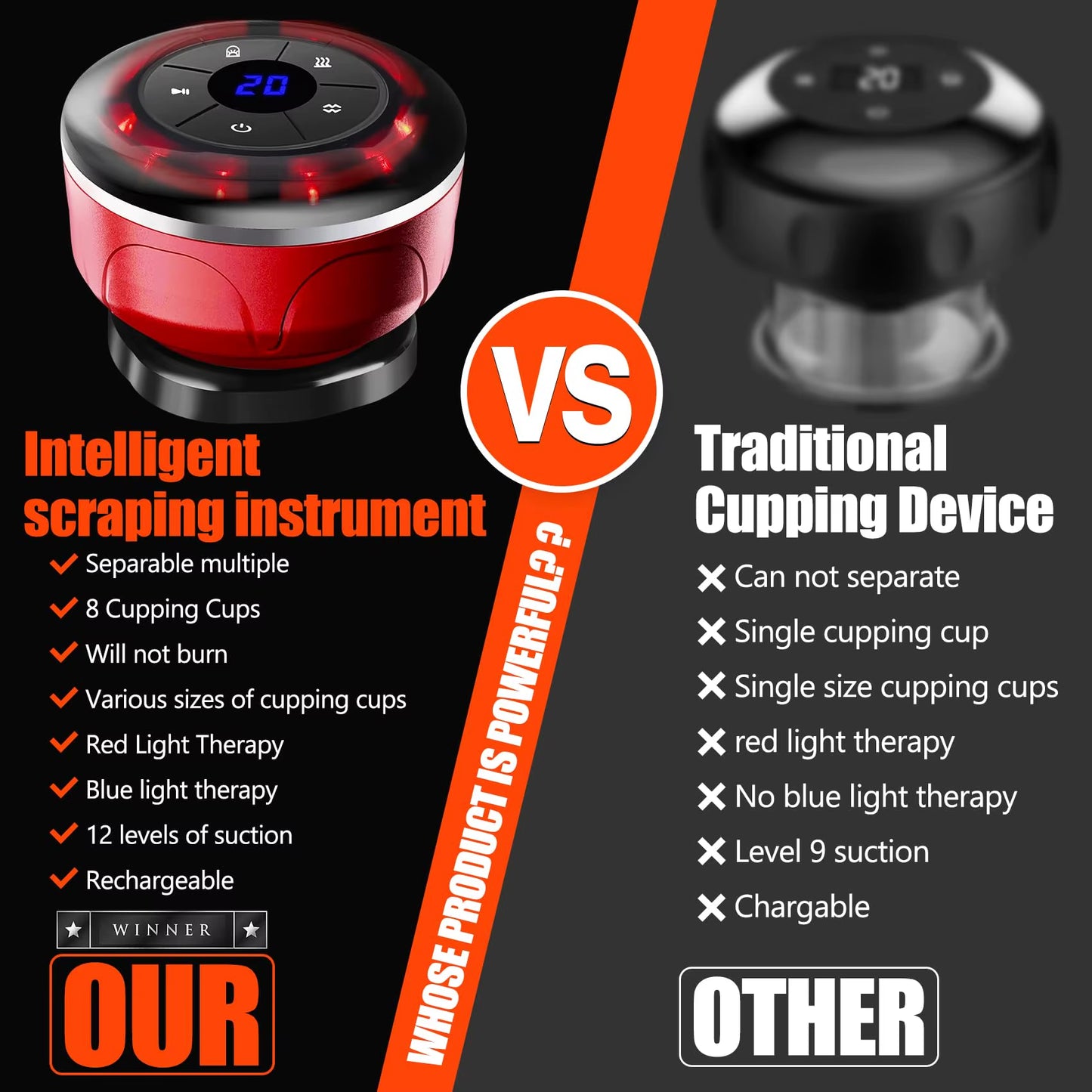 Vacuum Suction Cupping Massager – 8 Cups with EMS & Magnetic Therapy