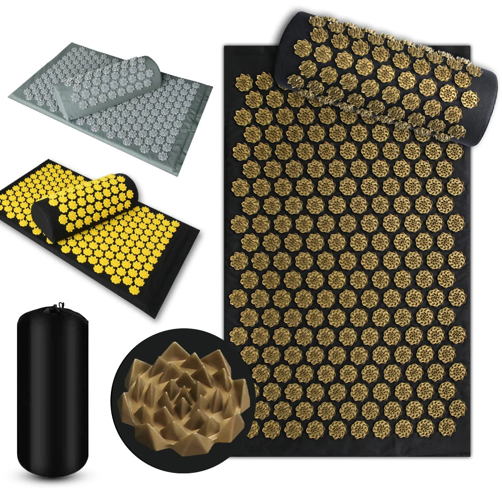 Shiatsu Acupressure Mat Spike Massage Pad Kuznetsov'S Applicator Sport Fitness Cushion Pillow Massager Yoga Mat Pilates Exercise